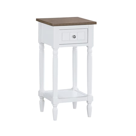 French Country Khloe Accent Table, Driftwood & White - 28 X 14 X 14 In.